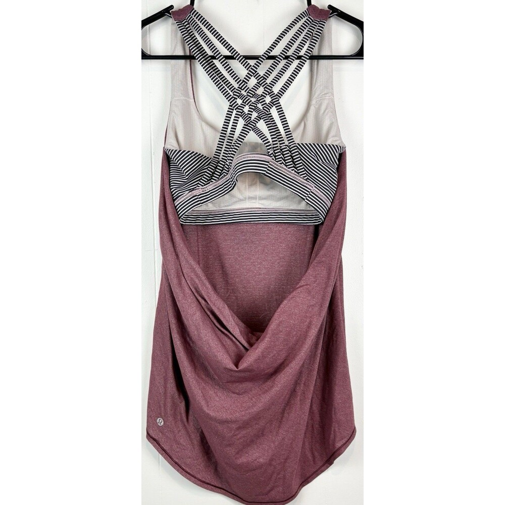 lululemon athletica Mauve Racerback Tank with Black & White Strappy Back - Picture 6 of 6